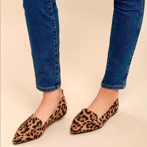 Lulu's Shoes - Brand NEW Faux Suede Leopard Flats